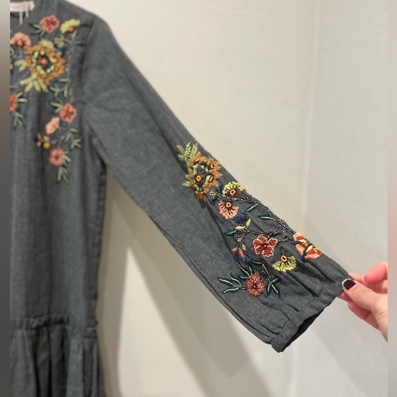 Zara Embroidered Mini Dress with ruffles and beads - Picture 5 of 13